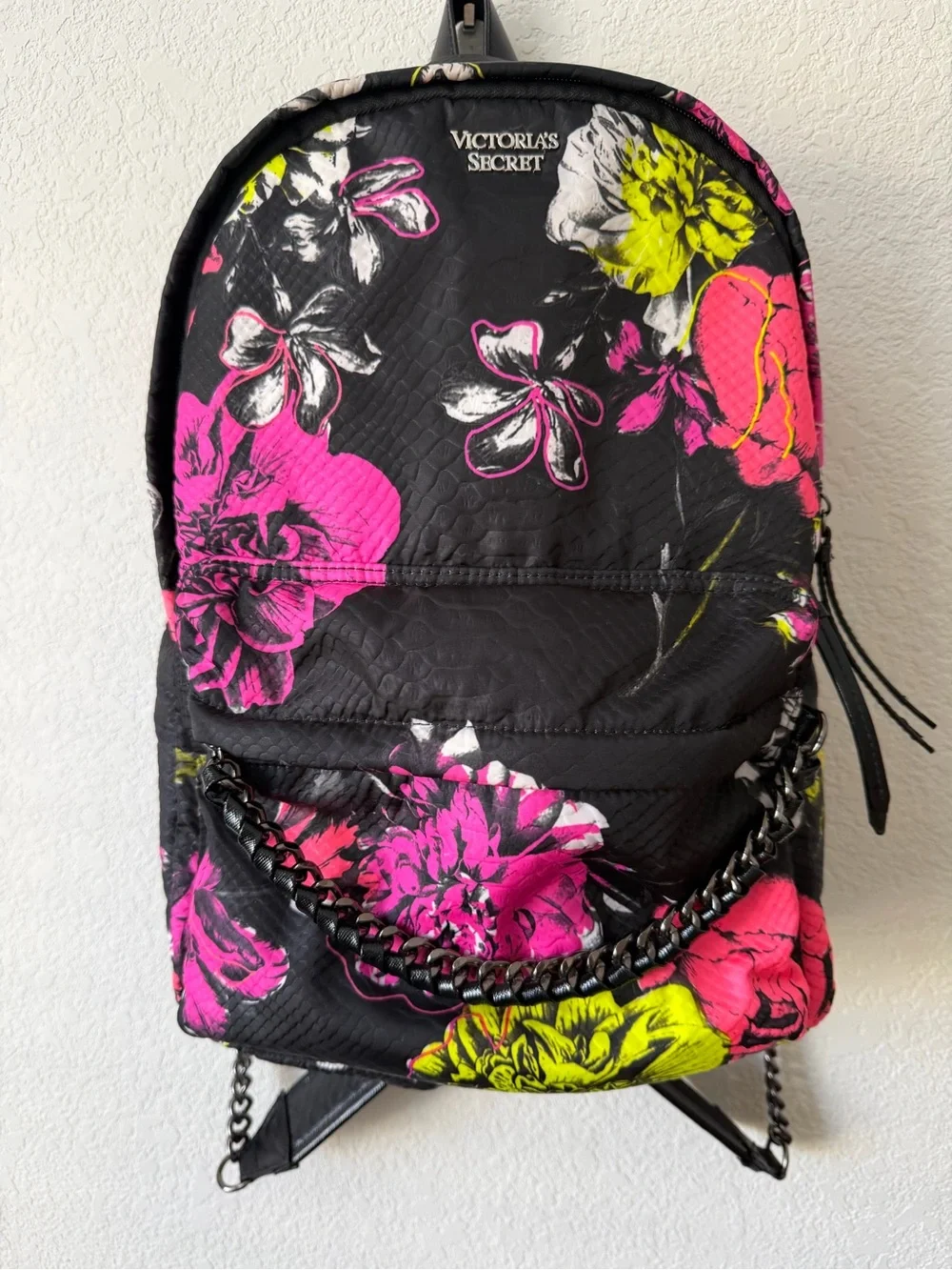 Victoria's Secret Black Floral Backpack